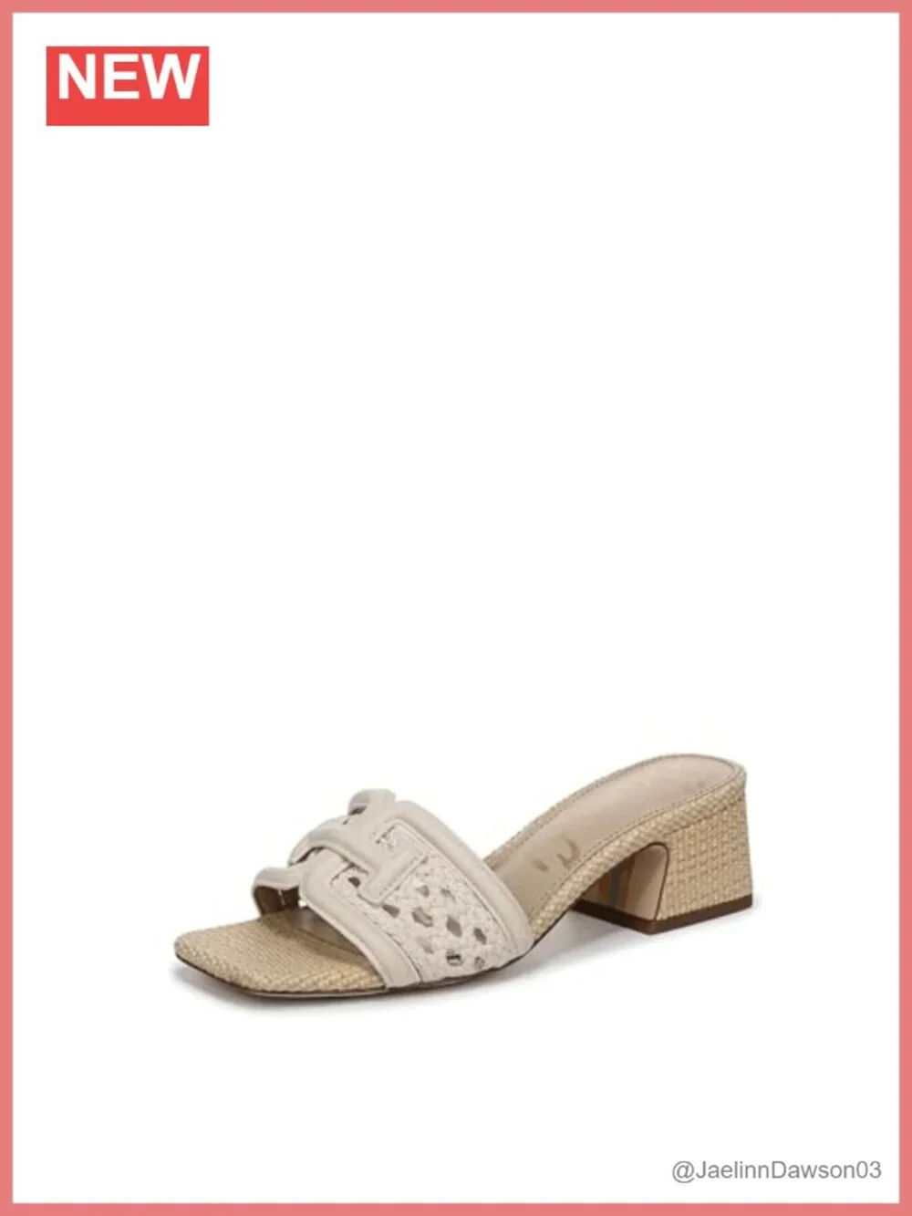 Women's Woven Slide Sandals with Block Heel